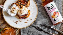 Bai Panama Peach with grilled peaches and ice cream