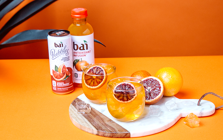 Blood Orange Punch made with Bai Costa Rica Clementine and Bai Bubbles Jamaica Blood Orange