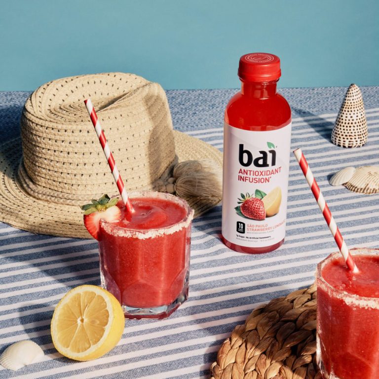 Frozen Strawberry Lemonade Margarita with Bai Strawberry Lemonade