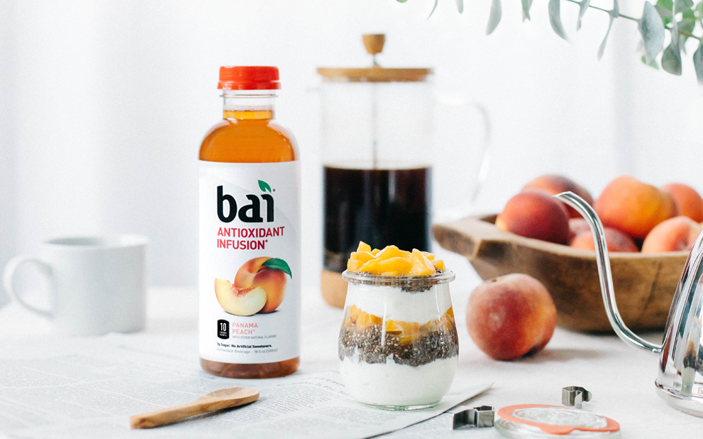 Chia Pudding Parfait with Bai Panama Peach