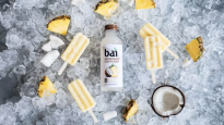 Pina Colada Popsicles around ice, coconut, and pineapple with Bai Molokai Coconut