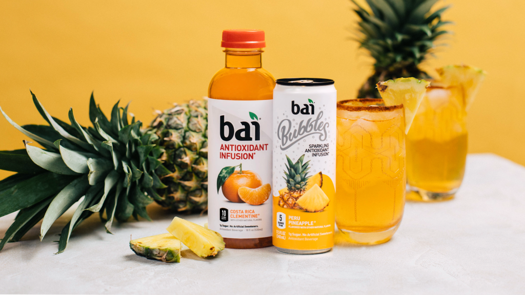 Spice Pineapple Rum recipe with Bai Costa Rica Clementine and Bai Bubbles Peru Pineapple