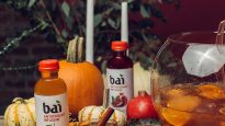 Pumpkins and fall gourds with Bai Ipanema Pomegranate and Bai Costa Rica Clementine