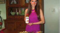 Samantha with a Bai Malawi Mango and her mango salsa